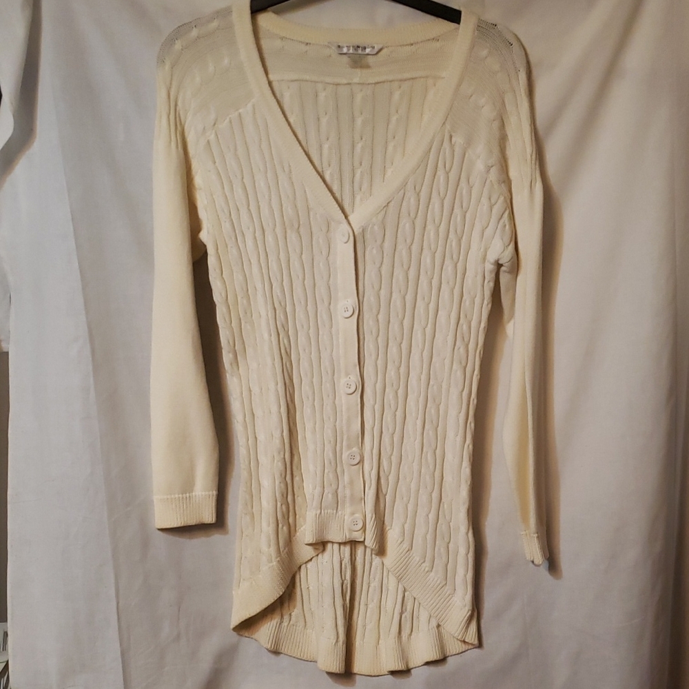 Chic Cream Button-Up Cardigan